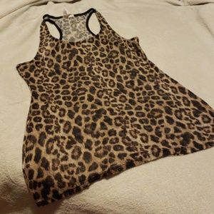 Cheetah print sheer tank